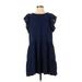 Newbury Kustom Casual Dress - Popover: Blue Solid Dresses - Women's Size Small