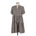 Shein Casual Dress - Mini: Brown Print Dresses - Women's Size 4