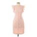 Tommy Hilfiger Casual Dress - Sheath Crew Neck Short sleeves: Pink Print Dresses - Women's Size 4