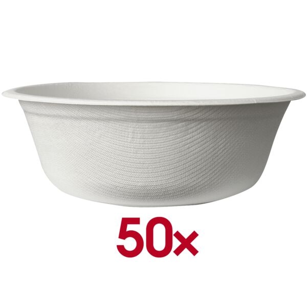 Papstar 50er-Pack Schalen »pure« Zuckerrohr Ø 15,5 cm weiß weiß, 5.4 cm Image