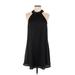 Lulus Cocktail Dress - Mini Halter Sleeveless: Black Print Dresses - Women's Size Medium