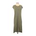 Jessica Simpson Casual Dress - DropWaist: Green Solid Dresses - Women's Size Medium
