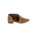 Universal Thread Flats: Slip-on Stacked Heel Casual Tan Solid Shoes - Women's Size 8 1/2 - Almond Toe