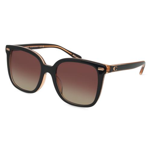 Coach HC8381U Damen-Sonnenbrille Vollrand Eckig Acetat-Gestell, schwarz