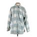 L Space Fleece Jacket: Mid-Length Blue Plaid Jackets & Outerwear - Women's Size X-Small