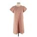 Free Assembly Casual Dress - Mini High Neck Short sleeves: Tan Dresses - New - Women's Size X-Small