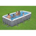 Trade Shop Traesio - Piscina Fuori Terra Power Steel Frame Rettangolare 404 x 201 x 100cm Pompa