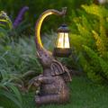 Statue de jardin solaire, figurine d'éléphant, lumière extérieure, lumières led pour patio extérieur, décorations de pelouse, pendaison de crémaillère, cadeaux de mère, 1 pièce