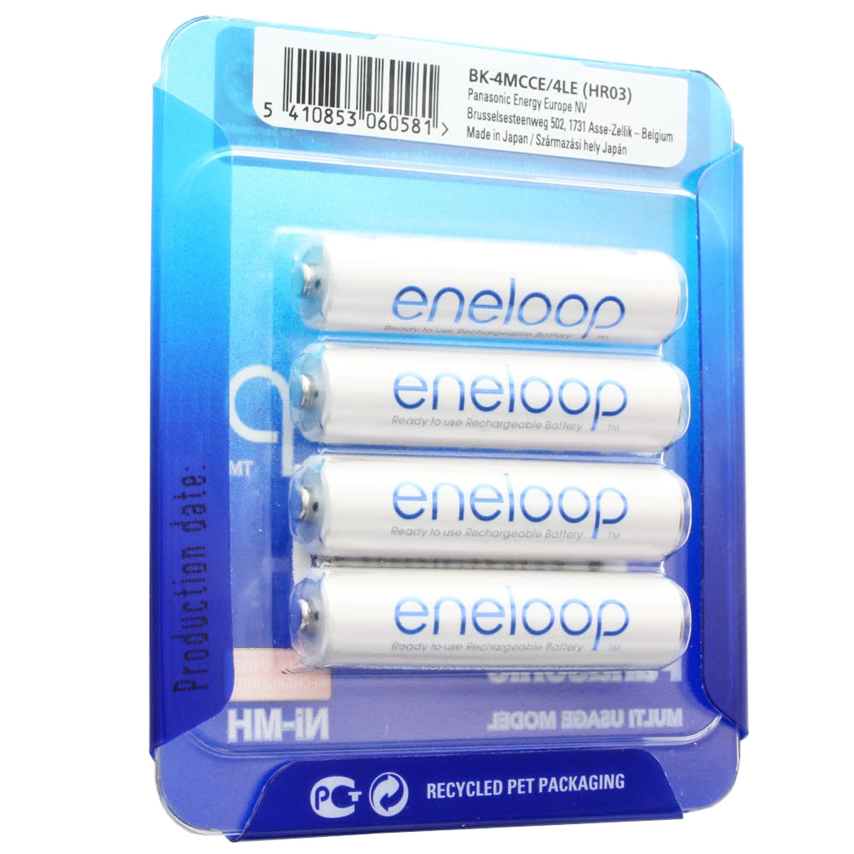 Panasonic eneloop Standard (ehem. Sanyo eneloop Standard) Akku Micro AAA HR-4UTGA 800mAh 4er Pack Image
