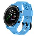 LED Digital Watch Replaceable Band Color Screen Splash-proof Long Endurance Round Dial Date Display Good Elasticity Sport Fitness Electronic Watch Daily Accessory