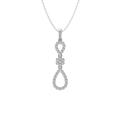 ARAIYA FINE JEWELRY 14K White Gold Diamond Composite Cluster Pendant with Gold Plated Silver Cable Chain Necklace (3/8 cttw I-J Color I2-I3 Clarity) 18