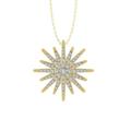 ARAIYA FINE JEWELRY 14K Yellow Gold Lab Grown Diamond Composite Cluster Pendant with Gold Plated Silver Cable Chain Necklace (1/2 cttw D-F Color VS Clarity) 18