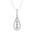 ARAIYA FINE JEWELRY Sterling Silver Lab Grown Diamond Composite Cluster Pendant with Silver Cable Chain Necklace (1/2 cttw D-F Color VS Clarity) 18