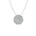 ARAIYA FINE JEWELRY 10K White Gold Lab Grown Diamond Composite Cluster Pendant with Gold Plated Silver Cable Chain Necklace (1/4 cttw D-F Color VS Clarity) 18