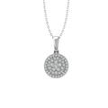 ARAIYA FINE JEWELRY Sterling Silver Diamond Composite Cluster Pendant with Silver Cable Chain Necklace (1/5 cttw I-J Color I2-I3 Clarity) 18