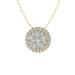 ARAIYA FINE JEWELRY 14K Yellow Gold Lab Grown Diamond Composite Cluster Pendant with Gold Plated Silver Cable Chain Necklace (1/2 cttw D-F Color VS Clarity) 18