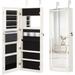 Jewelry Cabinet Box Armoire Door Wall Mount Lockable Touch Screen Light Full Length Mirror 47.5in Inside Makeup Mirrored Storage Jewelry Box Organizer with Lipstick Holder (White)