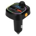 Wireless Bluetooth FM Transmitter Receiver Car Radio Audio Adapter with Ambient Light Handsfree Calling USB Charging Q3