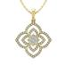 ARAIYA FINE JEWELRY 10K Yellow Gold Lab Grown Diamond Composite Cluster Pendant Silver Yellow Plating Cable Chain Necklace (1/2 cttw D-F Color VS Clarity) 18