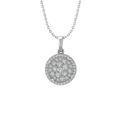 ARAIYA FINE JEWELRY 14K White Gold Diamond Composite Cluster Pendant with Gold Plated Silver Cable Chain Necklace (5/8 cttw I-J Color I2-I3 Clarity) 18