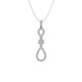 ARAIYA FINE JEWELRY 14K White Gold Lab Grown Diamond Composite Cluster Pendant with Gold Plated Silver Cable Chain Necklace (3/8 cttw D-F Color VS Clarity) 18