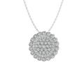 ARAIYA FINE JEWELRY Sterling Silver Lab Grown Diamond Composite Cluster Pendant with Silver Cable Chain Necklace (5/8 cttw D-F Color VS Clarity) 18