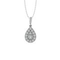 ARAIYA FINE JEWELRY Sterling Silver Diamond Composite Cluster Pendant with Silver Cable Chain Necklace (1/2 cttw I-J Color I2-I3 Clarity) 18