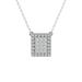 ARAIYA FINE JEWELRY 14K White Gold Round and princess-shape Diamond Composite Cluster Pendant with Gold Plated Silver Cable Chain Necklace (1/3 cttw I-J Color I2-I3 Clarity) 18