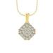 ARAIYA FINE JEWELRY 14K Yellow Gold Lab Grown Diamond Composite Cluster Pendant with Gold Plated Silver Cable Chain Necklace (5/8 cttw D-F Color VS Clarity) 18