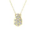 ARAIYA FINE JEWELRY 10K Yellow Gold Diamond Composite Cluster Pendant with Gold Plated Silver Cable Chain Necklace (1/4 cttw I-J Color I2-I3 Clarity) 18