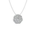 ARAIYA FINE JEWELRY Sterling Silver Lab Grown Diamond Composite Cluster Pendant with Silver Cable Chain Necklace (1/4 cttw D-F Color VS Clarity) 18