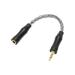 3.5mm to 2.5mm Sound Cable Female to Male Single Crystal Copper Core 8 Strands Lossless Sound Headphone Adapter Cable 5.5in Cool Grey