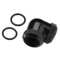 14mm OD DIY Twist 90 Degree Elbow Dual Hard Pipe Tube Connector Water Liquid Cooling Black