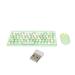 Wireless Keyboard Mouse Combo 2.4GHz Wireless Mouse 86 Keys Colorful Keyboard Set with USB Receiver Green