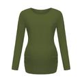 Jacenvly Ladies Fashion Solid Color Long Sleeve Pregnant Woman Casual Clothe Top New Year Gift Birthday Gifts for Women Clearance Items for Women