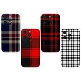 Designed for iPhone 14 Pro Max Case 4 Pack Plaid Check Square Shockproof Phone Cases TPU Soft Shell
