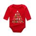 Xmas Baby Boys Girls Letter Cute Cartoon Long Sleeve Romper Outfit Christmas Clothes Baby 9 12 Months Boy Baby Boy Clothes 12 Months Baby Rompers Boy Black Baby Bodysuit Girl Pack