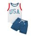 Toddler Kids Boys Girls 4Thof July Sleeveless Independence Day Letter Prints T Shirt Tops Shorts Outfits Set Toddler Boy 0 3 Months Baby Boy Clothes Pants Baby Boy Rompers 9 Months