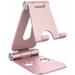 Adjustable Cell Phone Holder Adjustable Aluminum Foldable Tablet Stand Compatible with Pad Pad Pro Huawei Pad and Samsung - Rose Gold