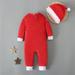 eczipvz Baby Girl Clothes Boys Girls Romper Outfits Jumpsuit Baby Christmas Hat Boys Toddler Boy Clothes (Red 0-3 Months)