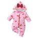 Summer Savings Clearance 2024! Itsun Toddler Boy Pajamas Toddler Baby Boys Girls Color Plush Cute Bear Ears Winter Thick Keep Warm Jumpsuit Romper Pink 12 Months