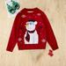 Cethrio Cute Christmas Knit Sweaters for Toddler Printed Long Sleeve Pullover Jumper for Holiday Red Size 110