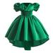 EHQJNJ Toddler Dresses Long Sleeve 5T Toddler Girls Christmas Short Sleeve Solid Bow Tie Embroidery Lace Ruffles Party Evening Dress Wedding Dress
