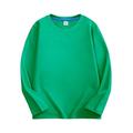 JSGEK Children Solid Color Sweatshirts Cute Fall ans Winter Pullover for Boys and Girls Long Sleeve Round-Neck Blouses Shirts for Kids Casual Soft Comfy Loose Green 5-6 Years