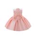 Toddler Girlâ€™s Dress Sleeveless Crew Neck Flower Beaded A-line Dress Patchwork Princess Dress for Party