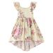 Toddler Summer Sleeveless Girls Flanged Strap Halter Floral Dress Casual Dress