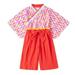 Baby Girl Fall Outfits Spring Summer Floral Cotton Print Short Sleeve Shorts Kimono Pajamas Girl Clothes