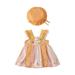 Toddler Fashion Dresses Holiday Playwear For Little Girls Summer Sling Rabbit Embroidery Print Fly Sleeve With A Cap Fashion Playwear Dres Orange 12-18 Months