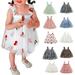 Elainilye Fashion Summer Lovely Baby Girls Sweet Dress Strap Sleeveless Floral Dress Lace Sundress Sizes 1-5Y