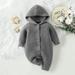 uublik Toddler Baby Boys Girls Onesie Winter Long Sleeve Solid Colour Cute Knit Boys and Girls Bodysuit Jumpsuit Romper